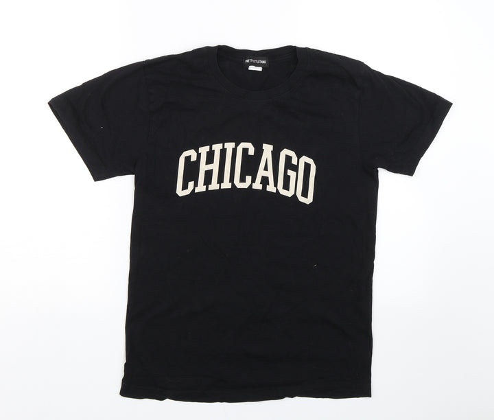 PRETTYLITTLETHING Womens Black Basic T-Shirt Size S