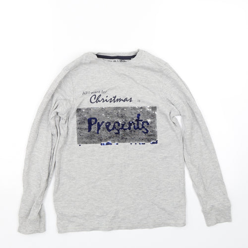 NEXT Boys Grey   Pullover Sweatshirt Size 11 Years  - Christmas