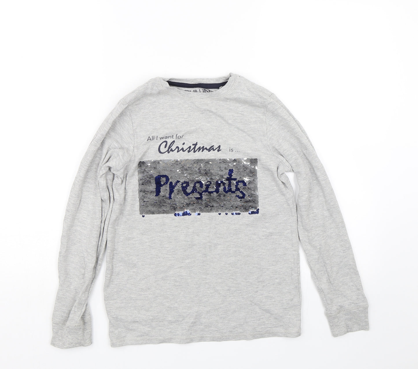 NEXT Boys Grey   Pullover Sweatshirt Size 11 Years  - Christmas