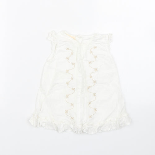 morris mouse Baby White Floral  T-Shirt Dress  Size 3-6 Months