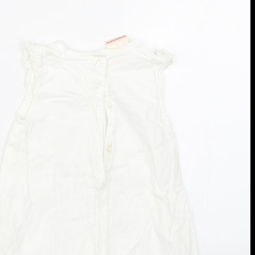 morris mouse Baby White Floral  T-Shirt Dress  Size 3-6 Months