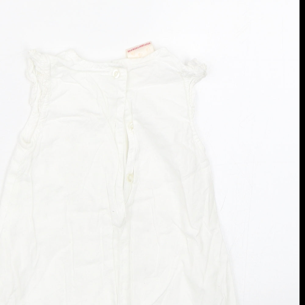 morris mouse Baby White Floral  T-Shirt Dress  Size 3-6 Months