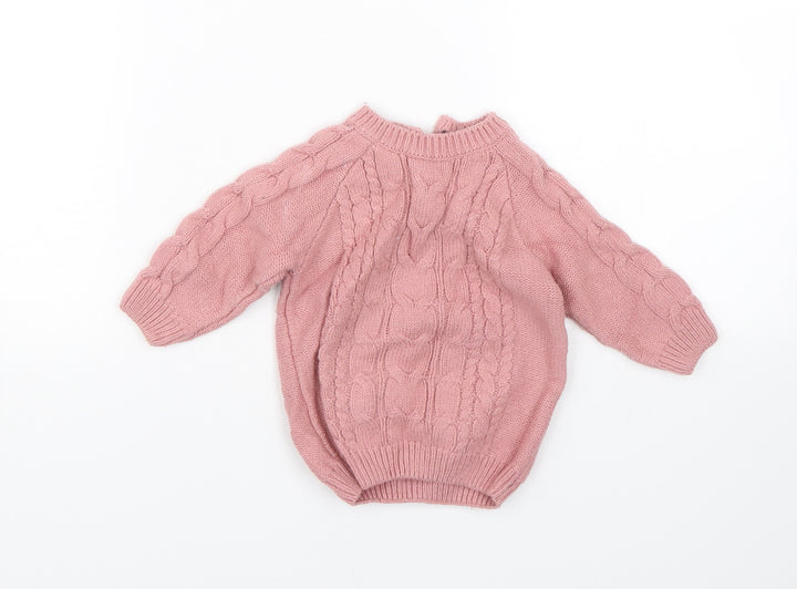 NEXT Girls Pink  Knit Pullover Jumper Size 3-6 Months