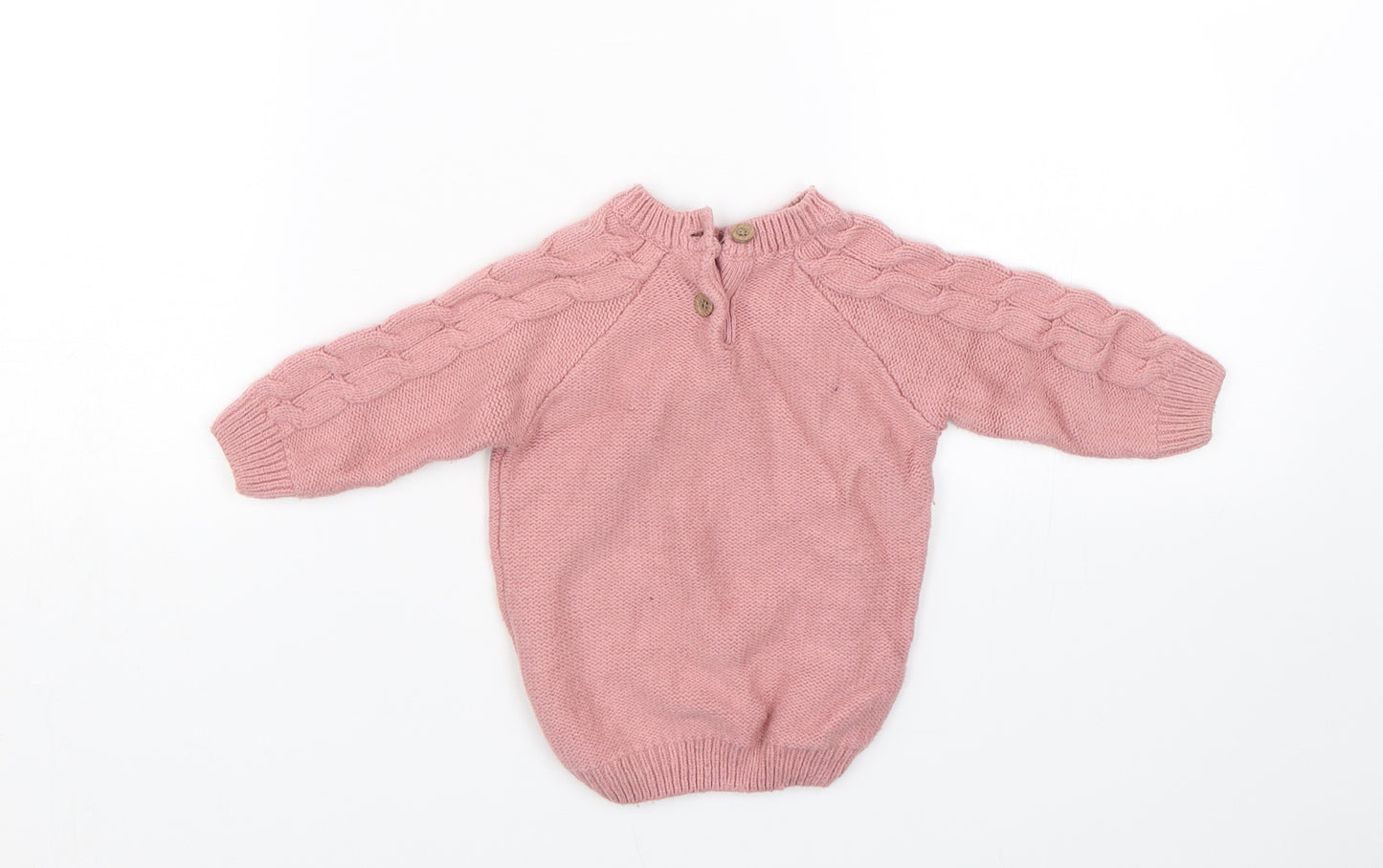 NEXT Girls Pink  Knit Pullover Jumper Size 3-6 Months