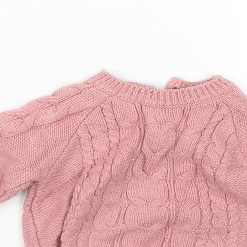 NEXT Girls Pink  Knit Pullover Jumper Size 3-6 Months