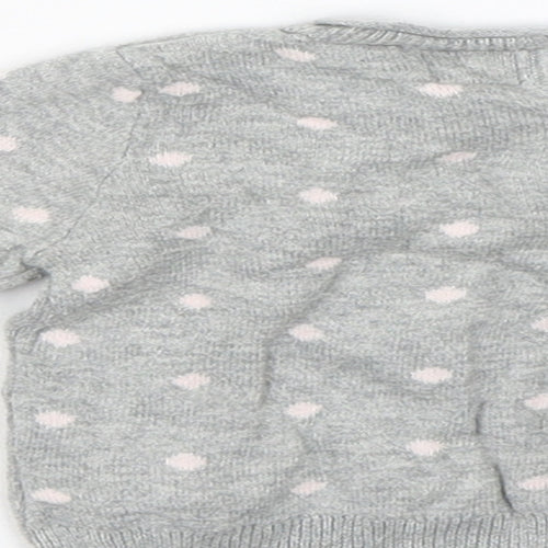 BabyGap Girls Grey Spotted  Pullover Jumper Size 0-3 Months  - Bike