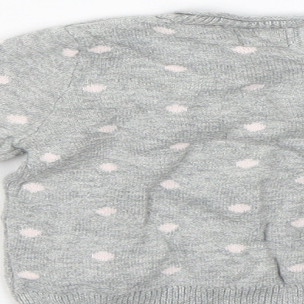 BabyGap Girls Grey Spotted  Pullover Jumper Size 0-3 Months  - Bike