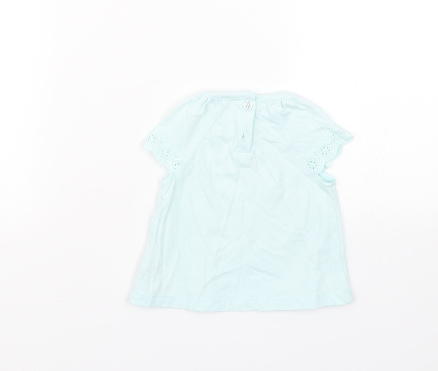 F&F Girls Blue Floral  Basic T-Shirt Size 0-3 Months
