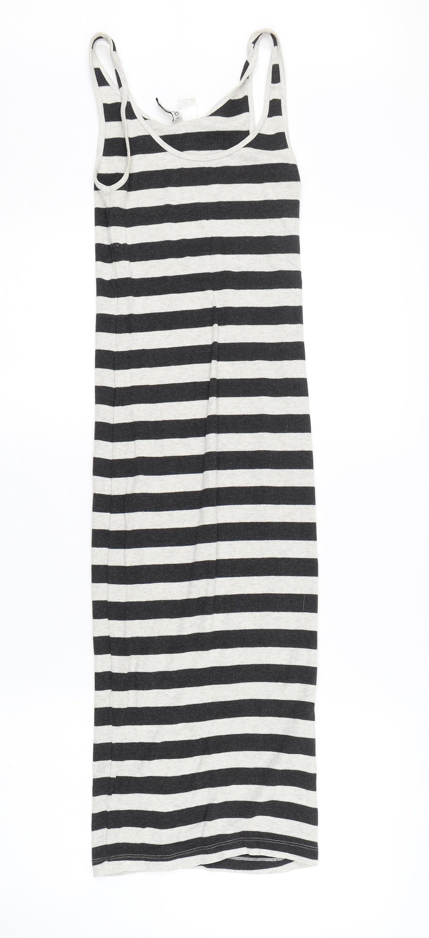 H&M Womens Black Striped  Tank Dress  Size XS