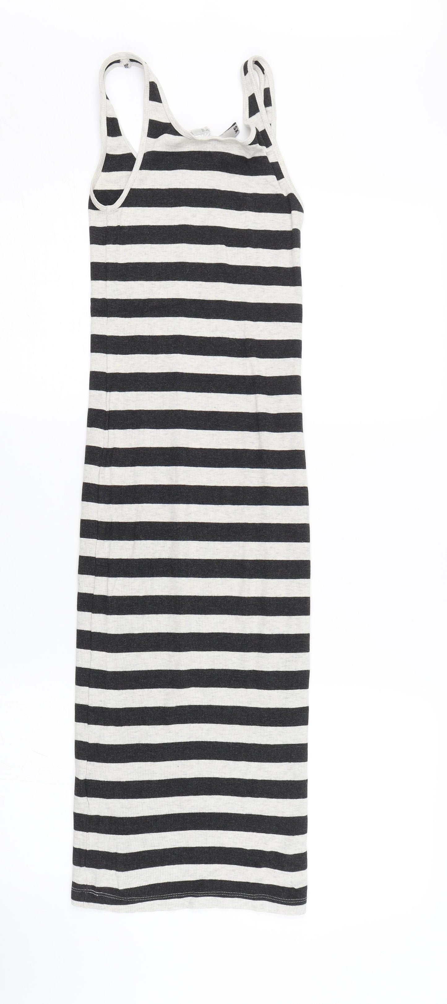 H&M Womens Black Striped  Tank Dress  Size XS