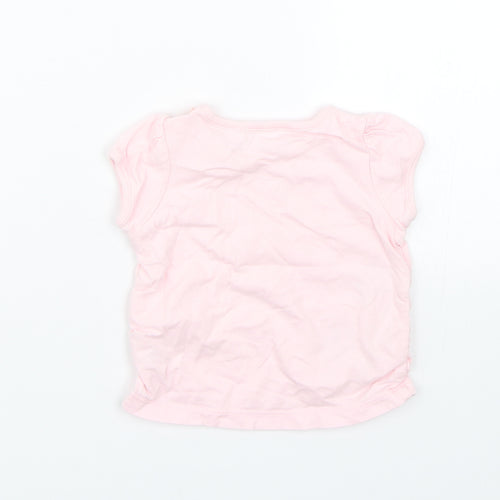 M&S Girls Pink Floral  Basic Blouse Size 3-6 Months