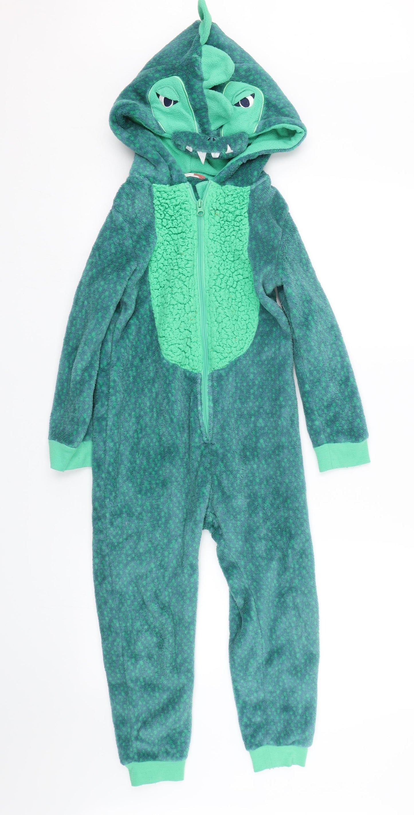 John Lewis Boys Green Spotted   Bodysuit Size 7 Years  - Dinosaur