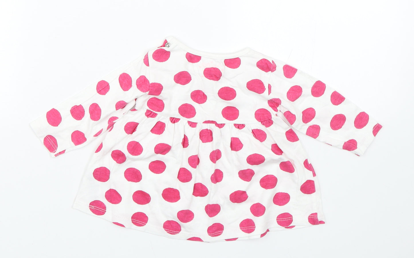 Earlydays Girls White Polka Dot  Basic T-Shirt Size 0-3 Months