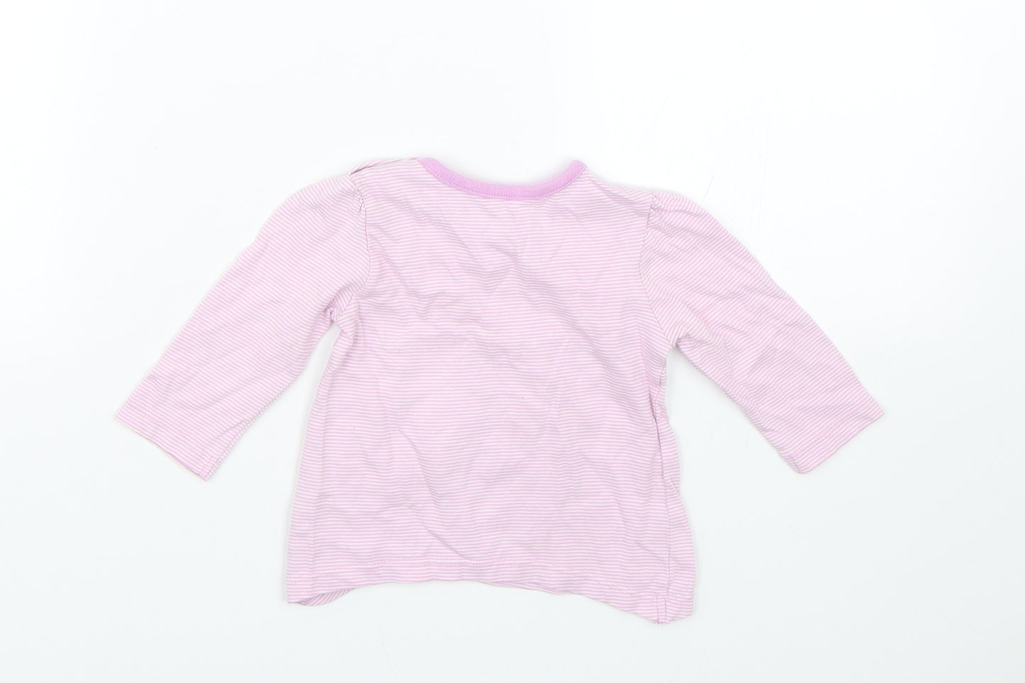 Nutmeg Girls Purple Striped  Basic T-Shirt Size 0-3 Months