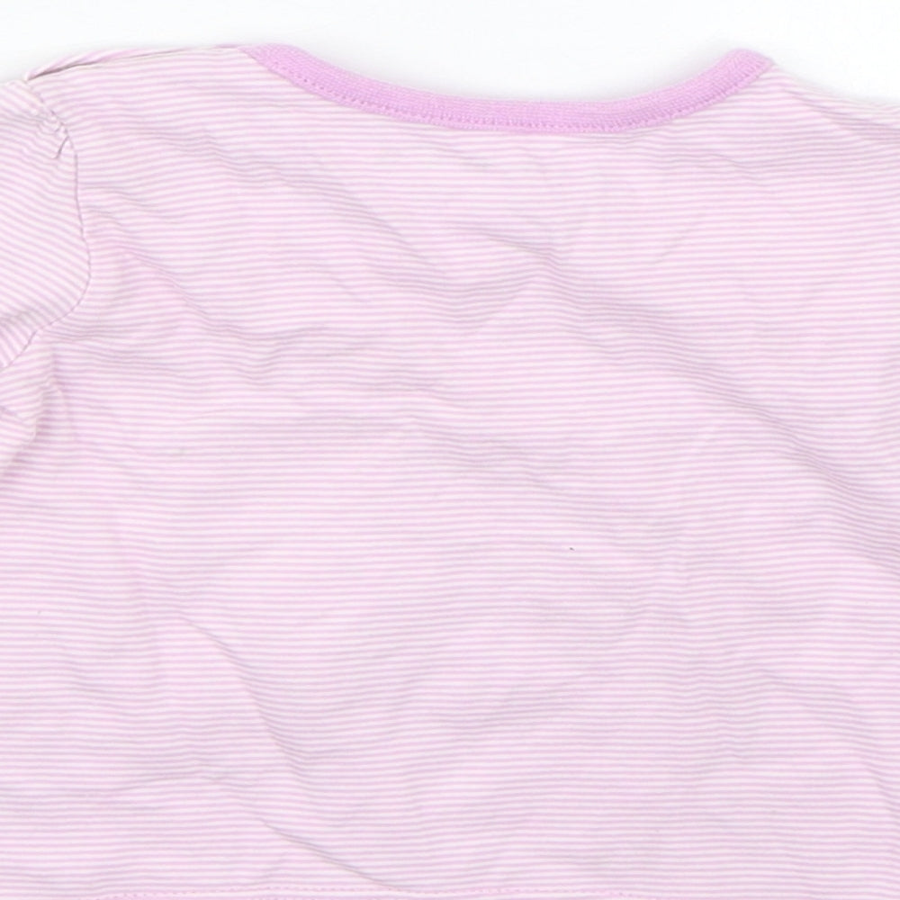 Nutmeg Girls Purple Striped  Basic T-Shirt Size 0-3 Months
