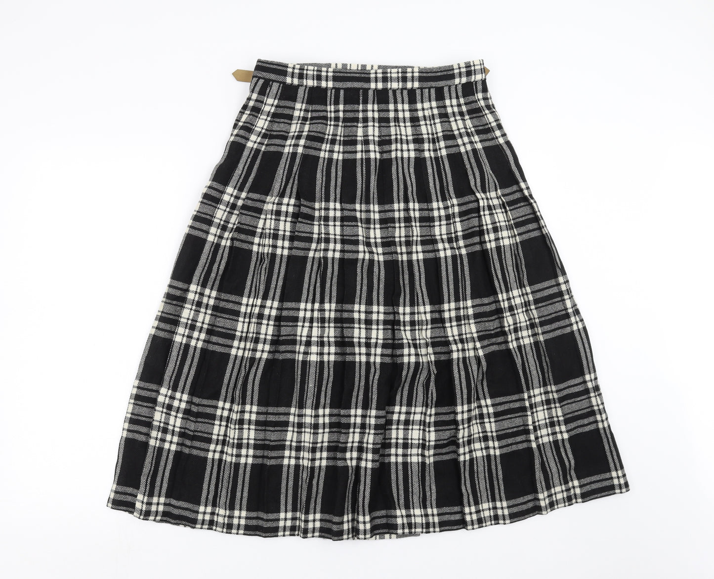 F.J Bacon Womens Black Plaid  A-Line Skirt Size 14  - Kilt style