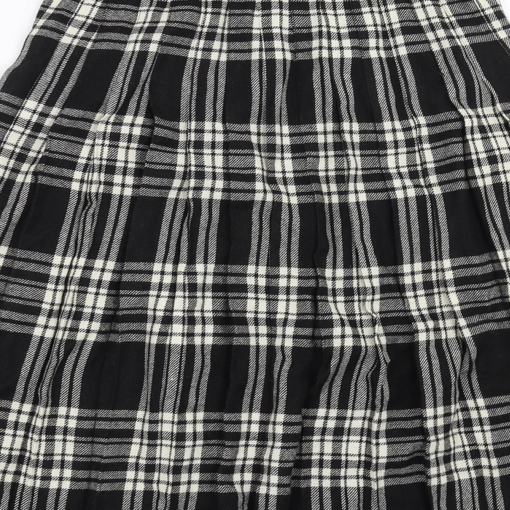 F.J Bacon Womens Black Plaid  A-Line Skirt Size 14  - Kilt style