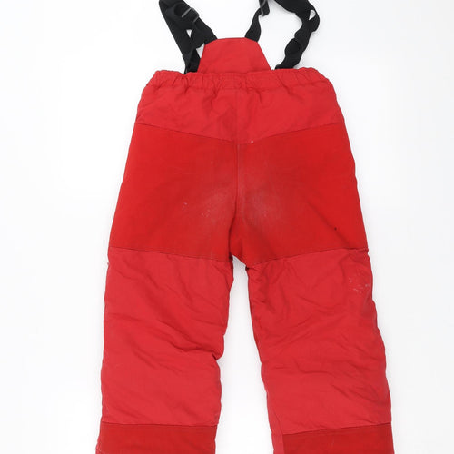 Deux par Deux Boys Red   Snow Pants Trousers Size 4 Years - braces