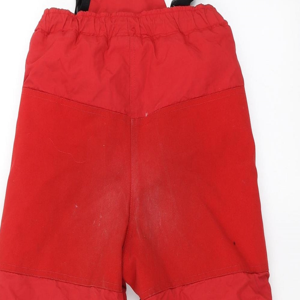Deux par Deux Boys Red   Snow Pants Trousers Size 4 Years - braces