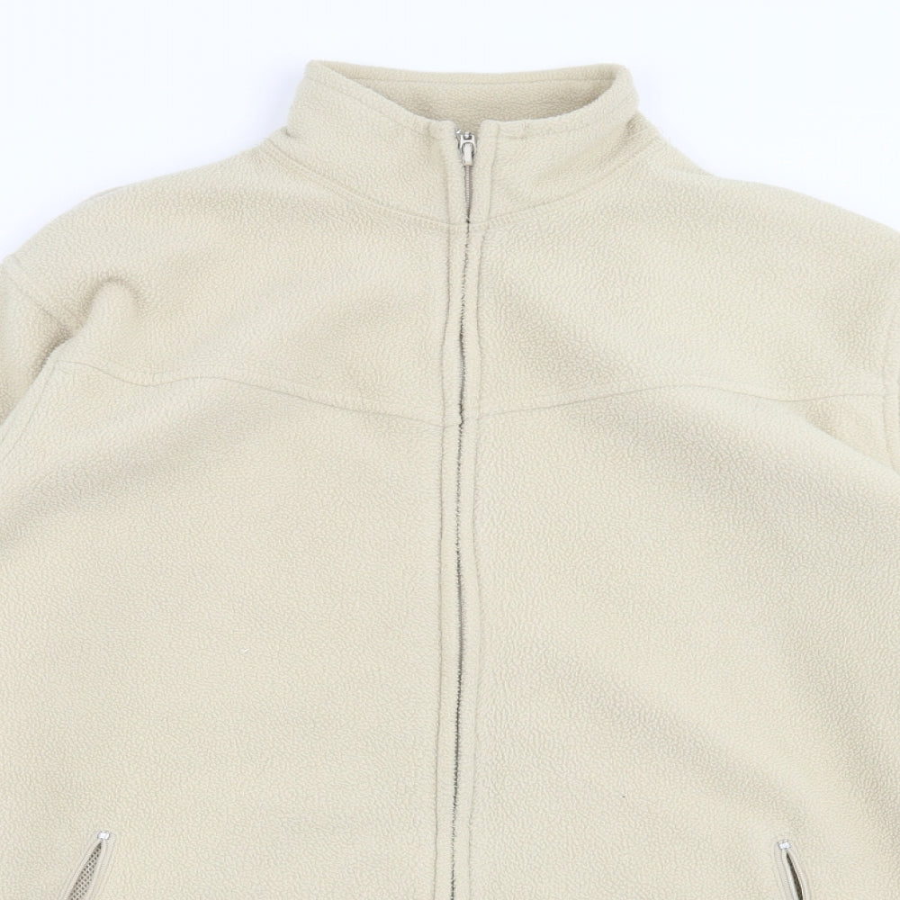 EWM Womens Beige  Fleece Full Zip Jumper Size M