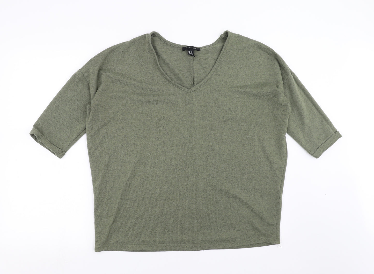 New Look Womens Green  Knit Pullover Jumper Size M