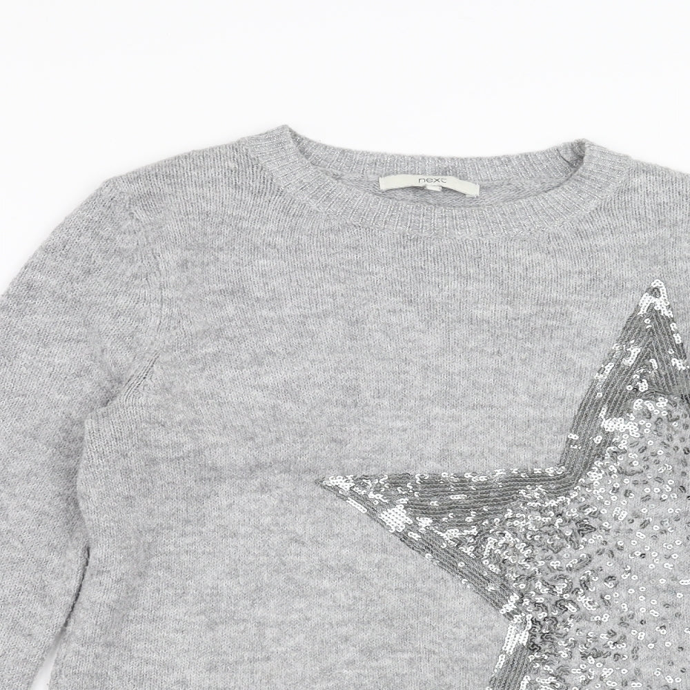 NEXT Womens Grey  Knit Pullover Jumper Size 10  - star