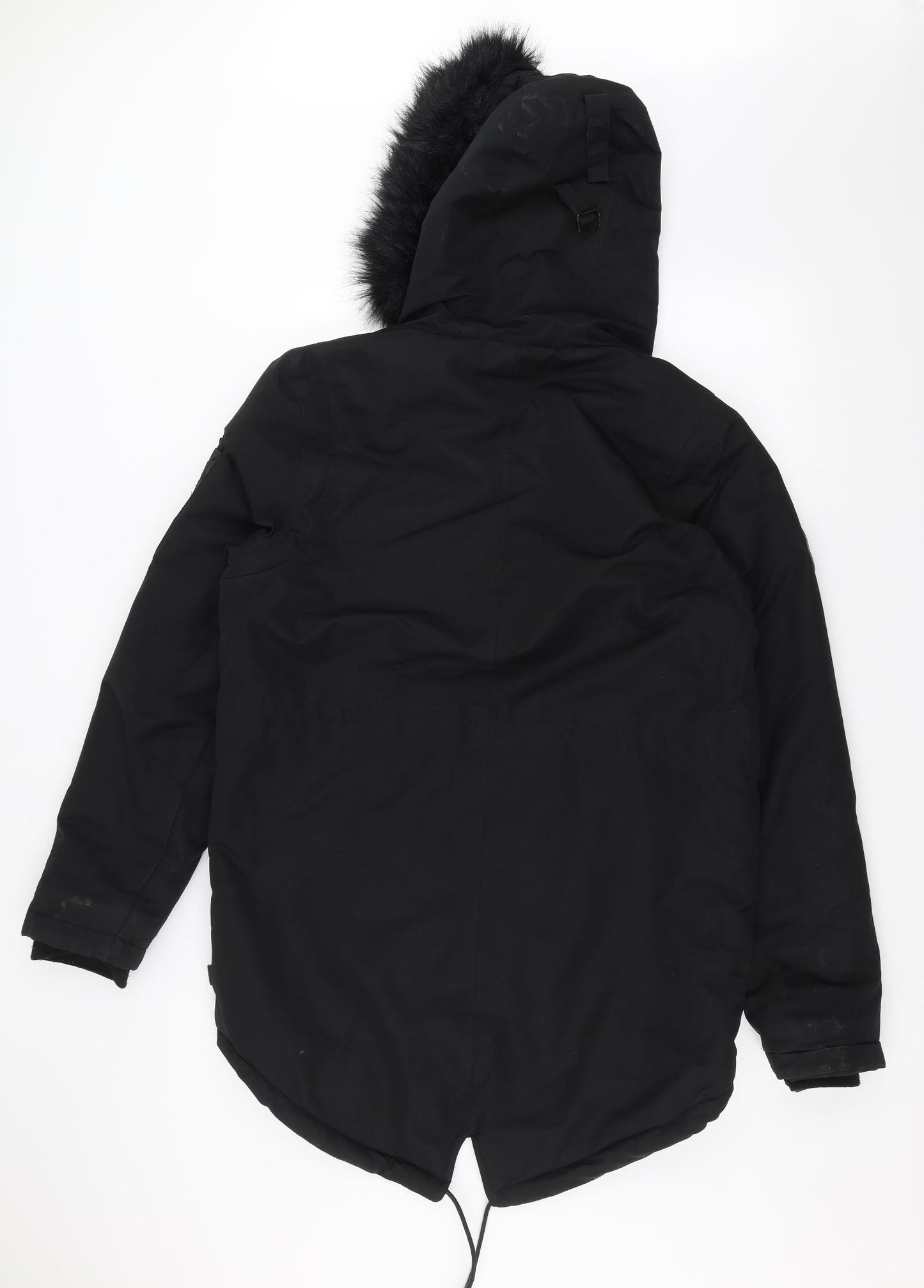 Bellfield Mens Black   Parka Coat Size S