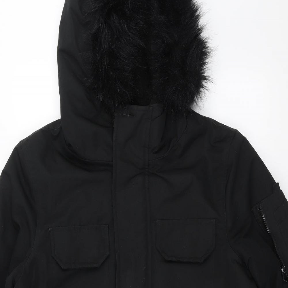 Bellfield Mens Black   Parka Coat Size S