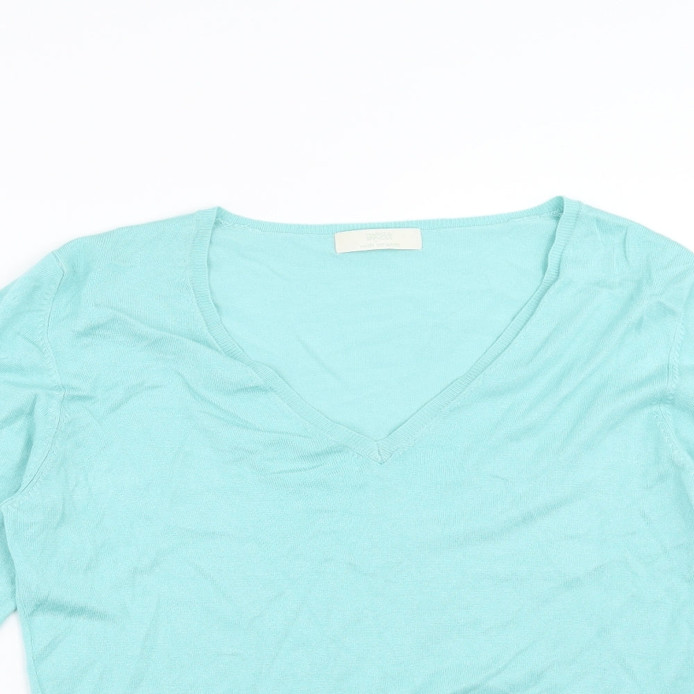 Marks and Spencer Womens Green  Knit Pullover Jumper Size 16  - aqua