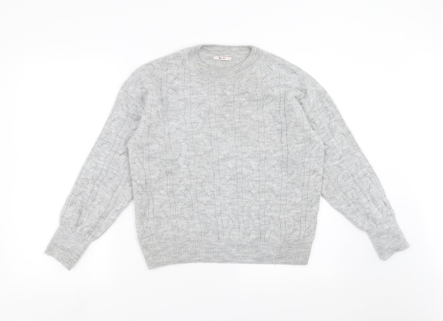 TU Womens Grey  Knit Pullover Jumper Size 10