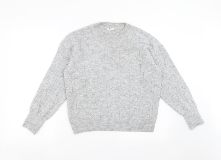 TU Womens Grey  Knit Pullover Jumper Size 10