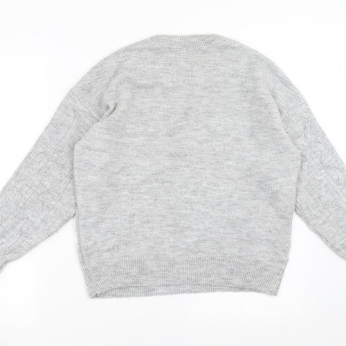 TU Womens Grey  Knit Pullover Jumper Size 10