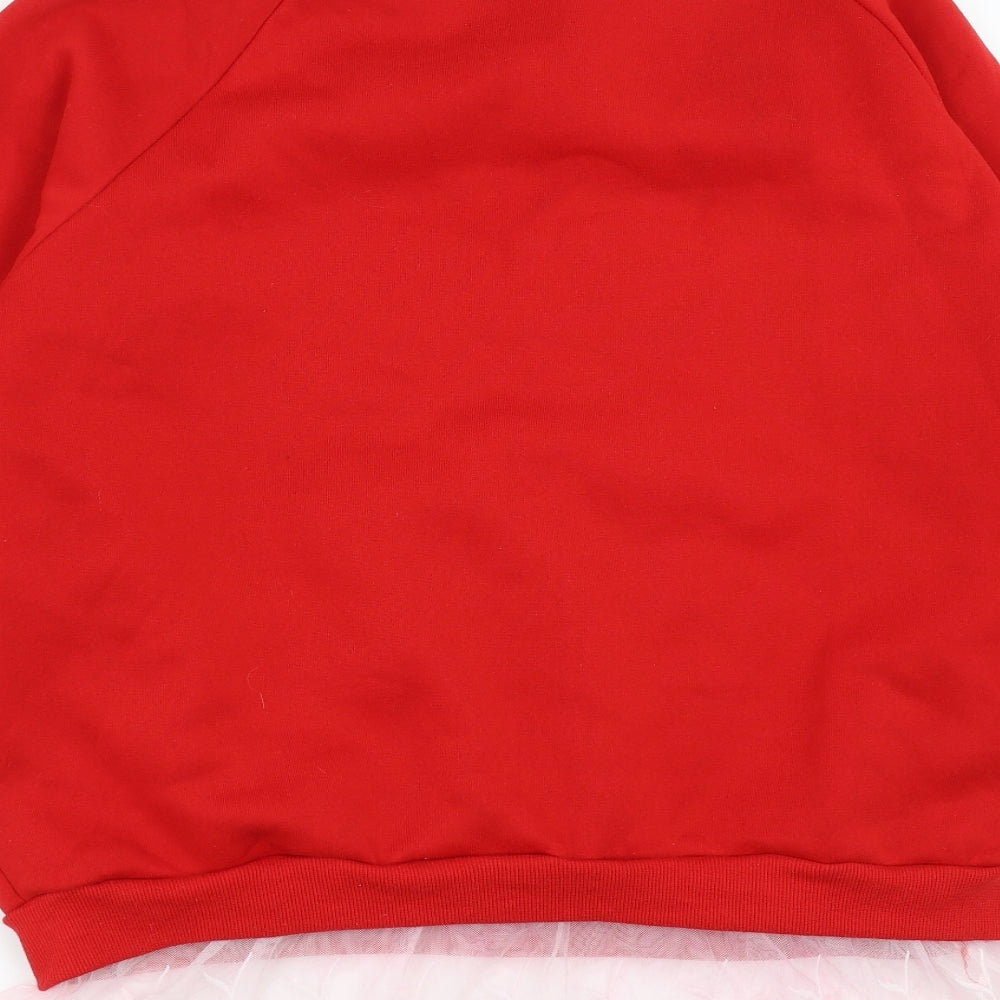 Preworn Womens Red   Pullover Sweatshirt Size XL  - Lace Detail