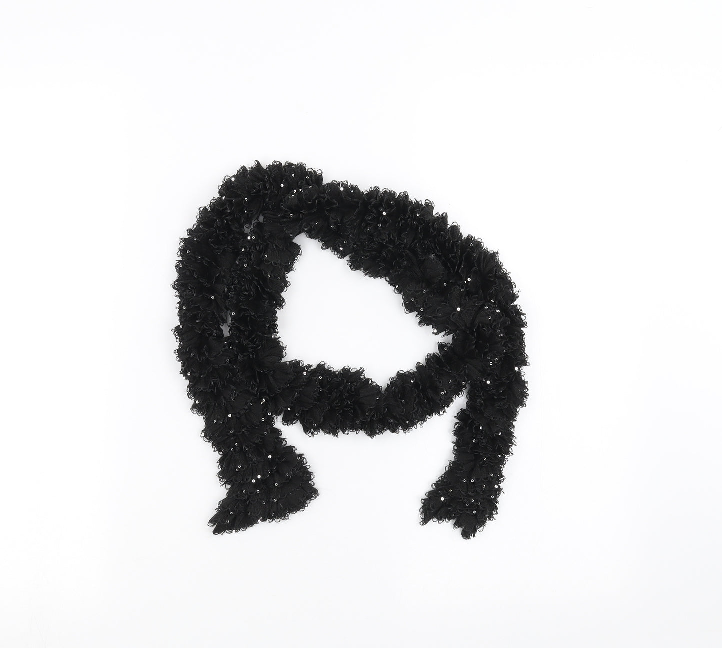 Preworn Womens Black    Scarf   - sequin