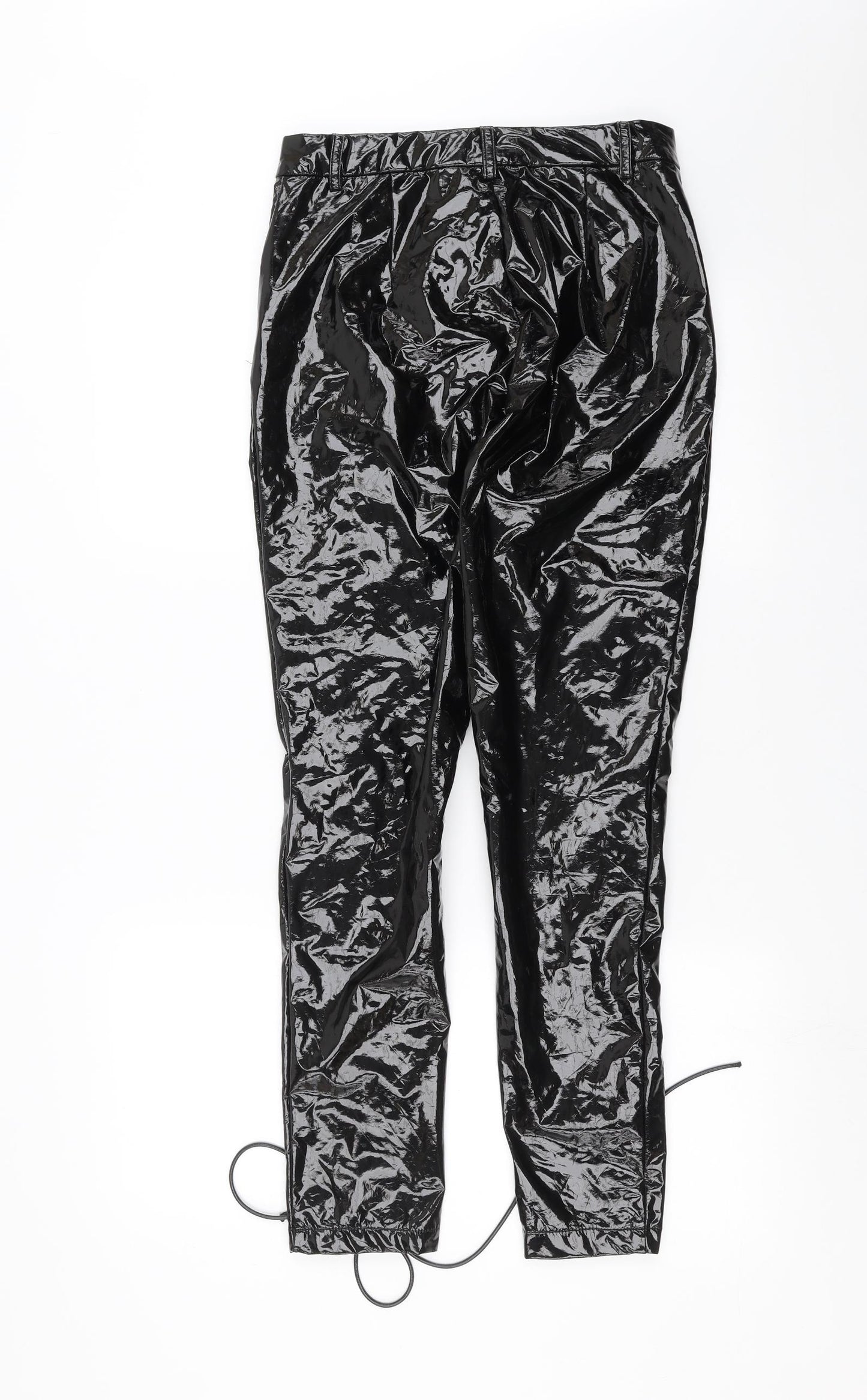 Misspap Womens Black   Trousers  Size 10 L27 in - Lace up Detail