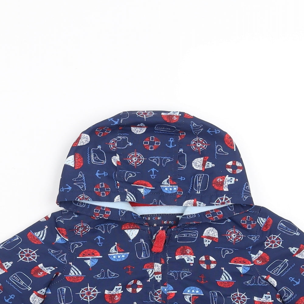 TU Boys Blue   Jacket Coat Size 6-9 Months  - nautical print