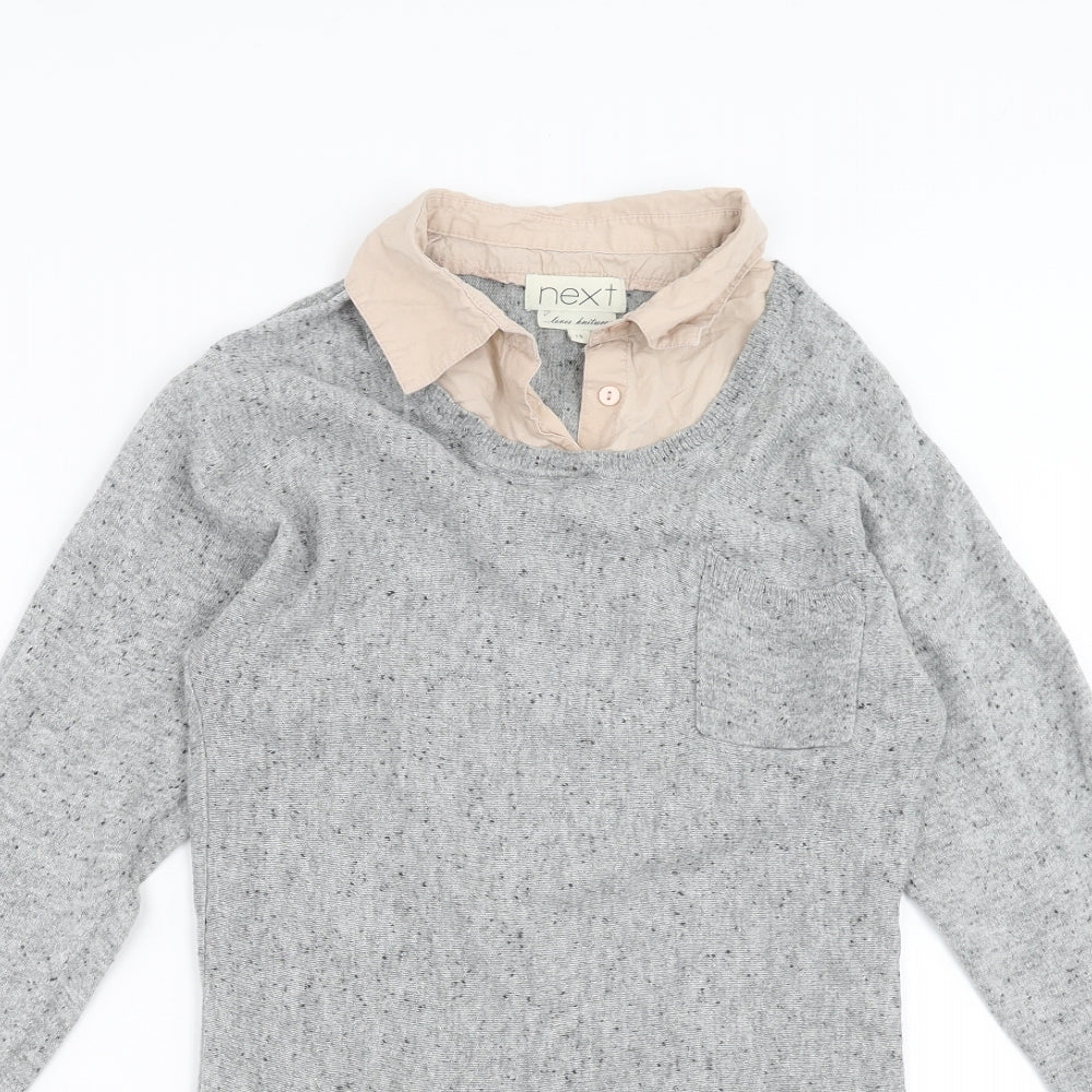NEXT Womens Grey   Pullover Jumper Size 10  - Under Shirt detail