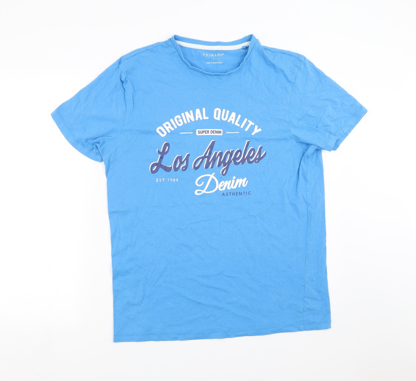 Primark Mens Blue    T-Shirt Size L  - los angeles