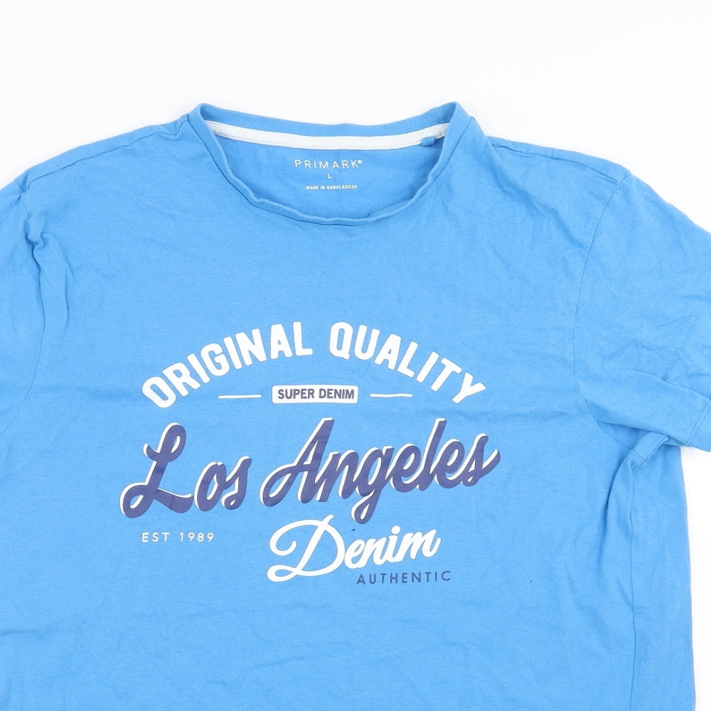 Primark Mens Blue    T-Shirt Size L  - los angeles