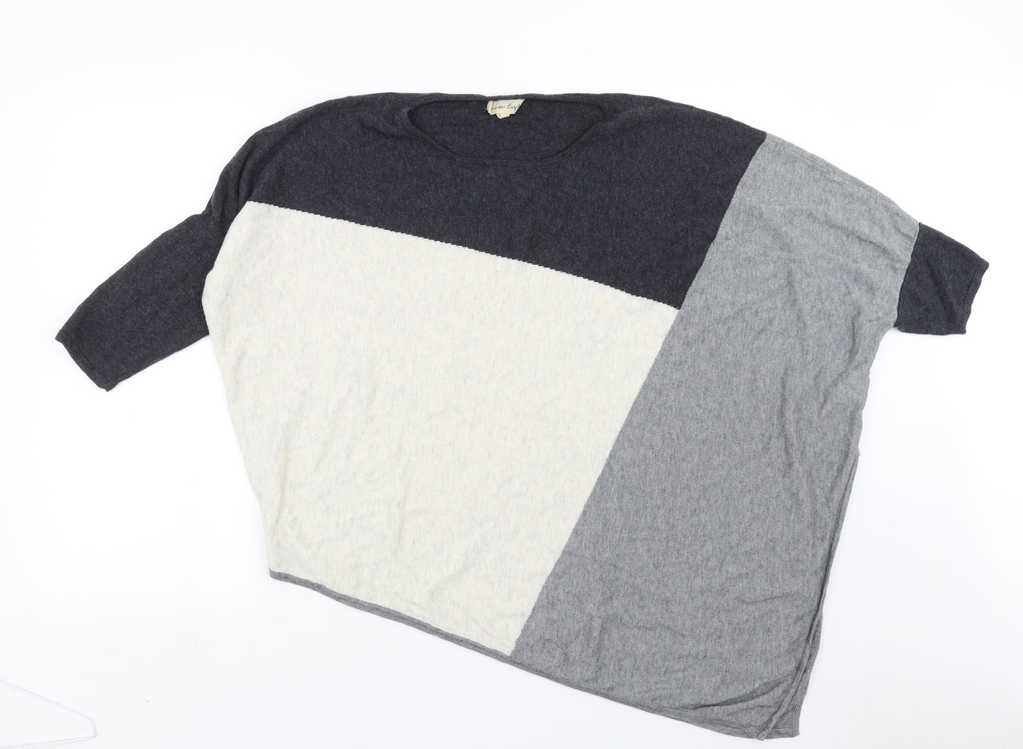 Phase Eight Womens Grey Geometric Knit Pullover Jumper Size L