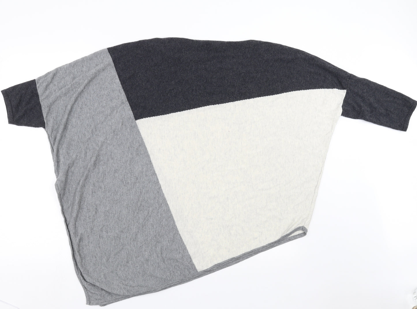 Phase Eight Womens Grey Geometric Knit Pullover Jumper Size L