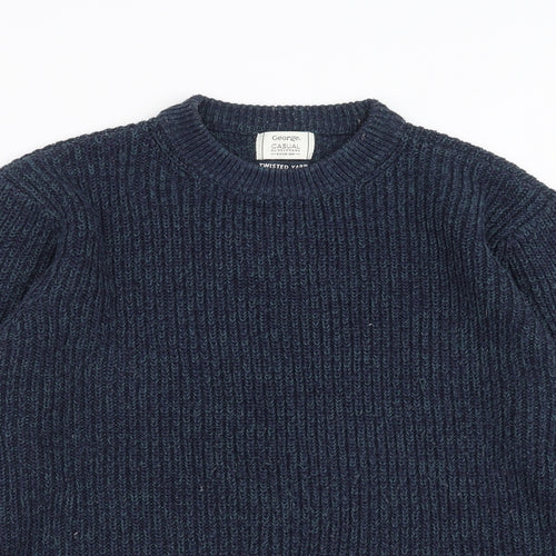 George Mens Blue  Knit Pullover Jumper Size M