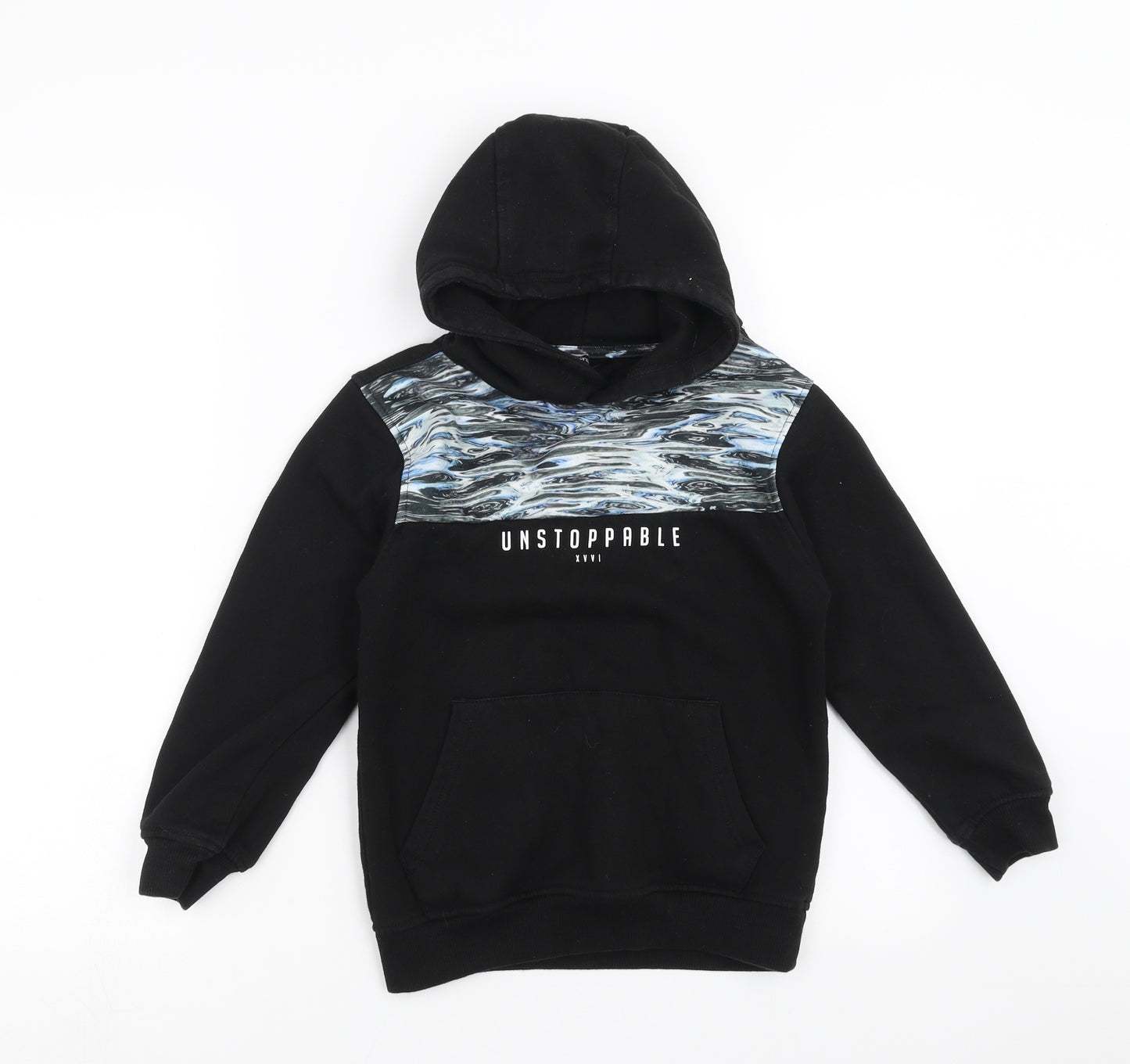 George Boys Black   Pullover Hoodie Size 8-9 Years  - unstoppable