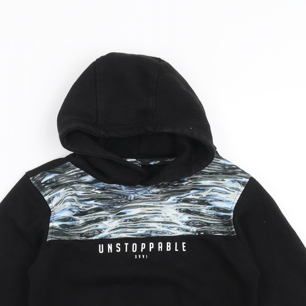 George Boys Black   Pullover Hoodie Size 8-9 Years  - unstoppable