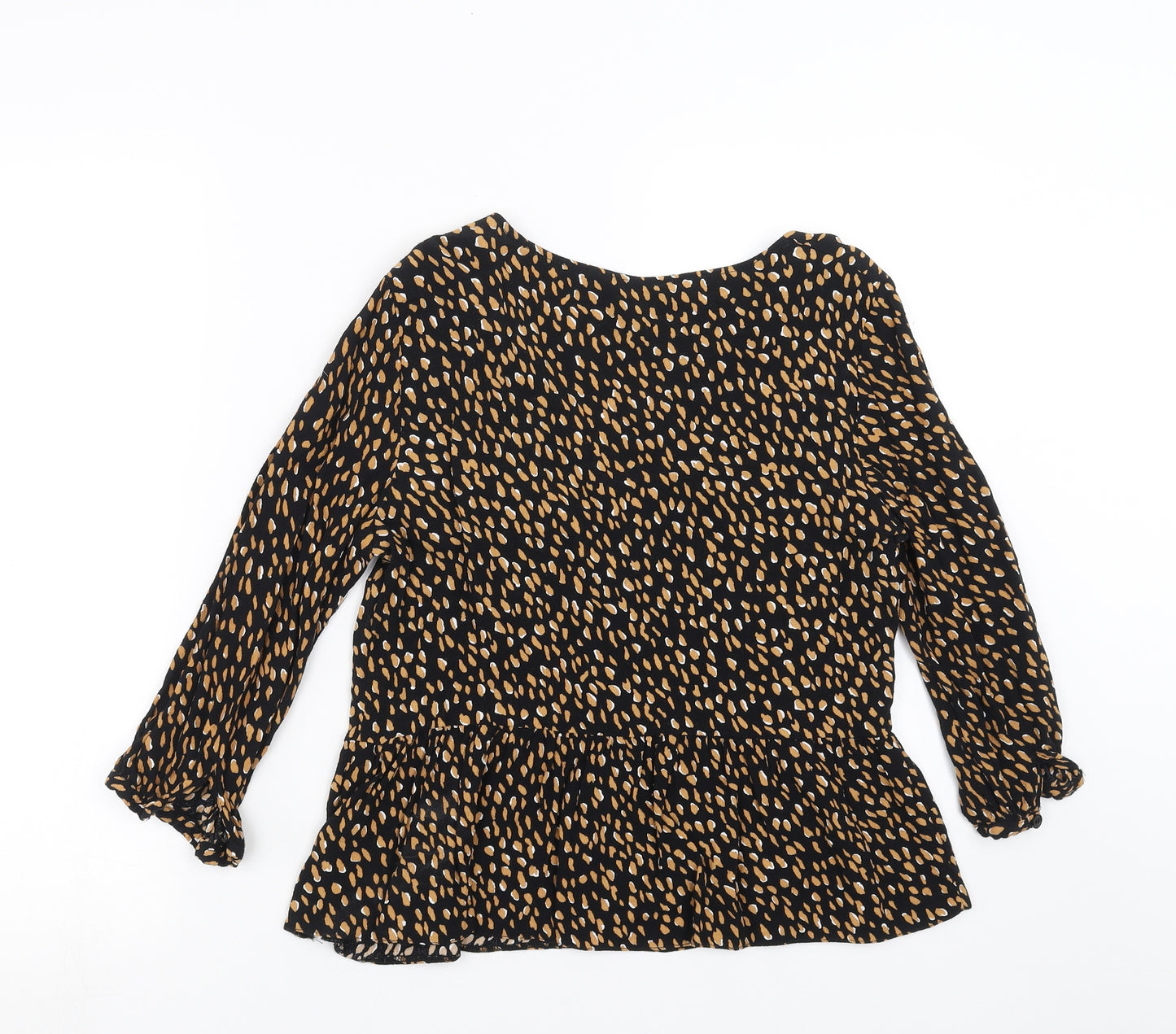 New Look Womens Black Geometric  Basic Blouse Size 12