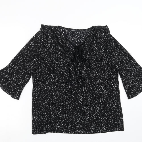 stay sunny chicago Womens Black Geometric  Basic Blouse Size 12