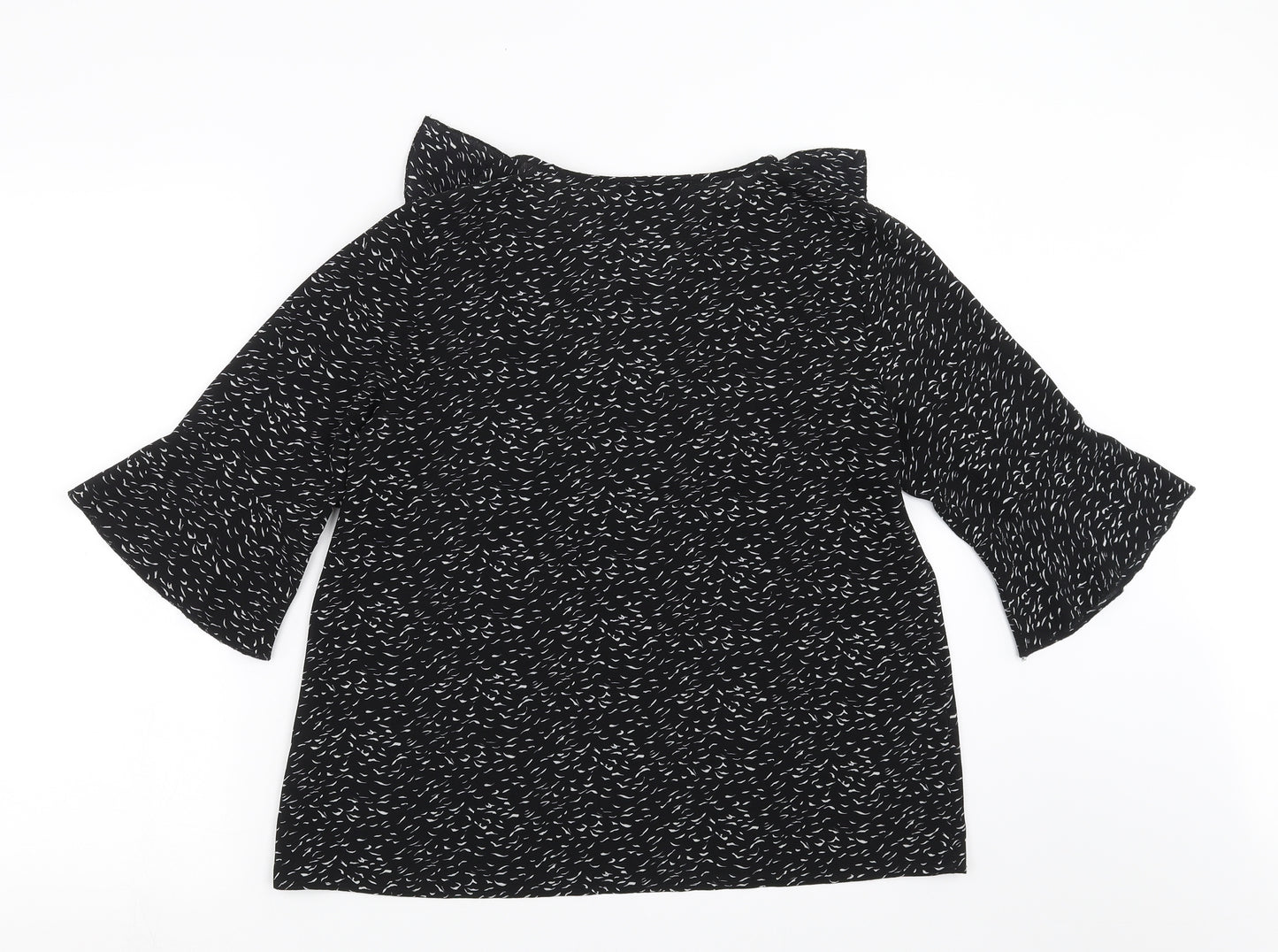 stay sunny chicago Womens Black Geometric  Basic Blouse Size 12