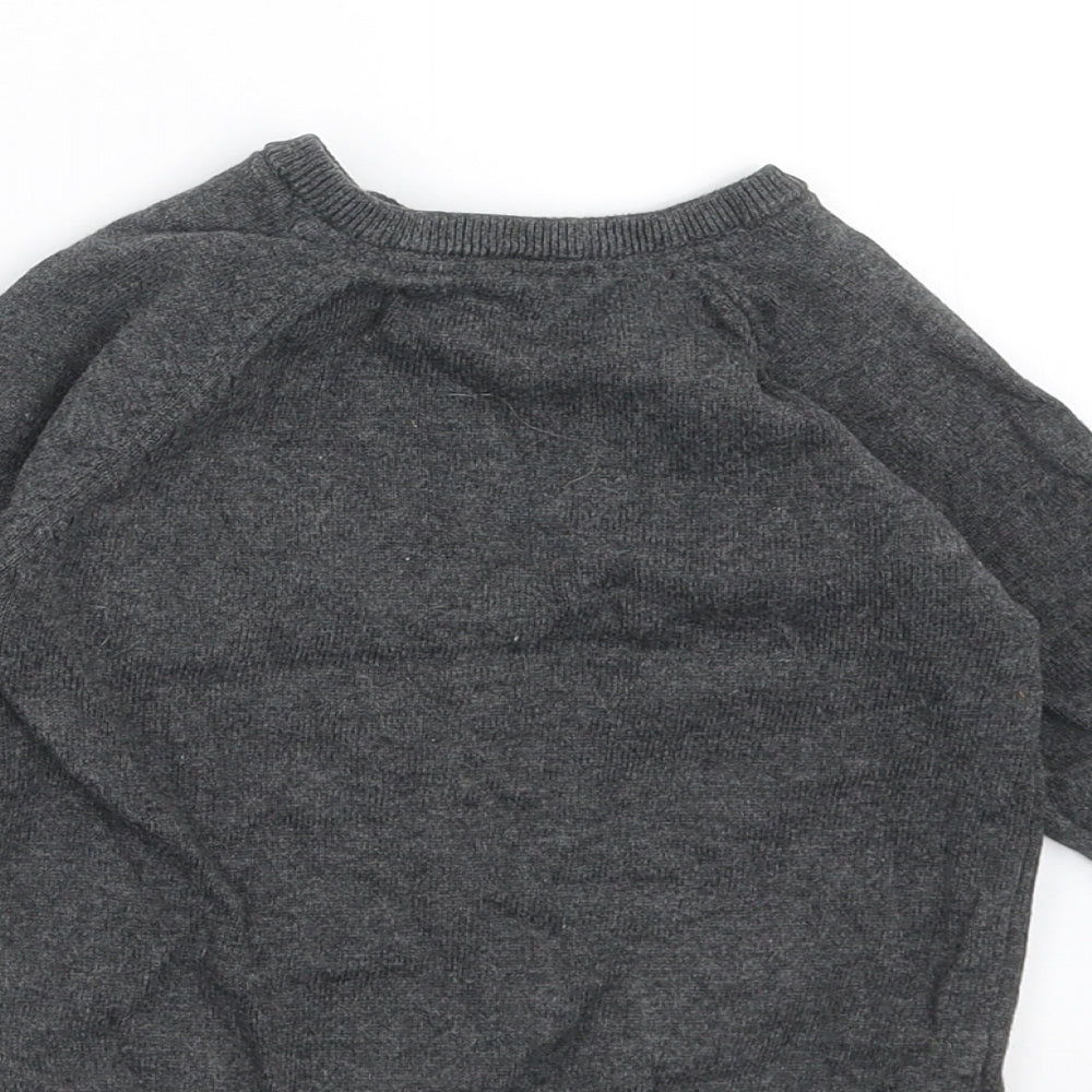 TU Baby Grey  Knit Pullover Jumper Size 12-18 Months  - animal face