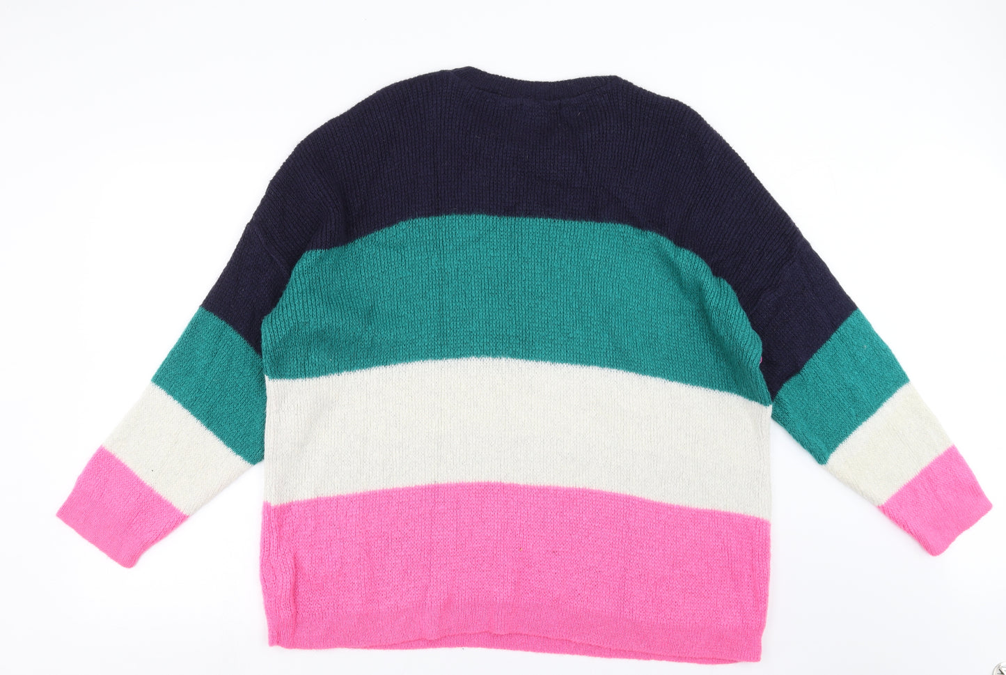 ASOS Womens Multicoloured Striped Knit Pullover Jumper Size 8  - Over Sized