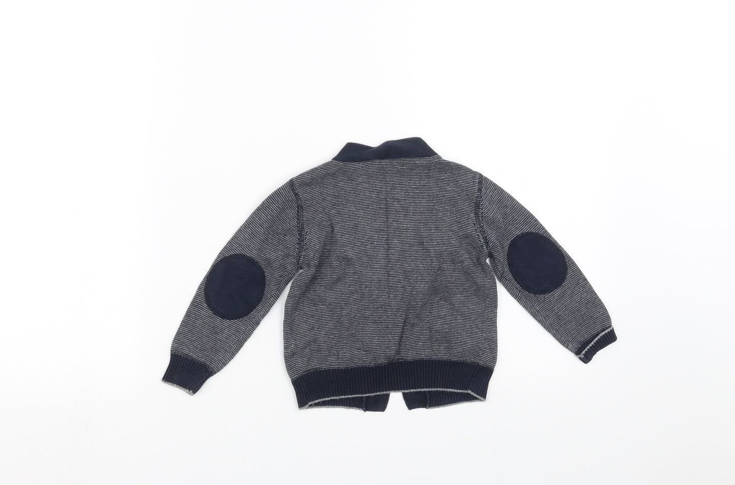 Earlydays Boys Blue Striped  Cardigan Jumper Size 12-18 Months